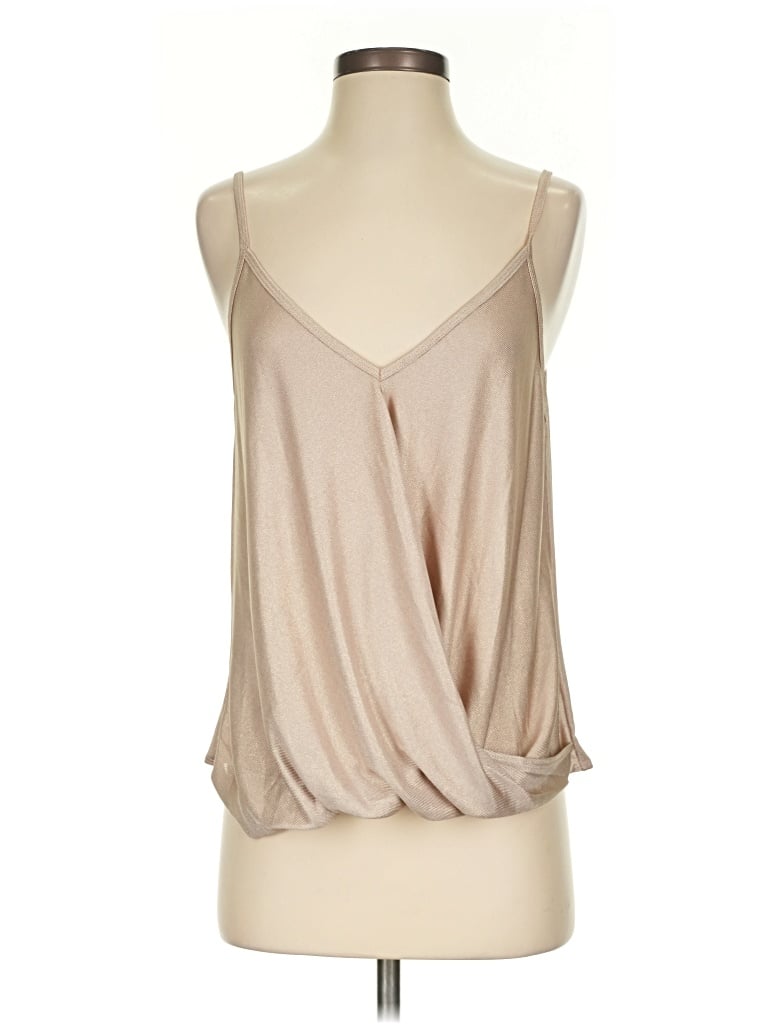 Pre-owned Porridge Sleeveless Top Tan Plunge Neckline Tops In Brown