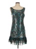 Georgiou Studio 100% Polyester Metallic Solid Teal Cocktail Dress Size M - photo 1