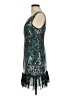 Georgiou Studio 100% Polyester Metallic Solid Teal Cocktail Dress Size M - photo 5