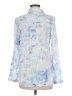 Black Tape_ 100% Rayon Print Blue Long Sleeve Blouse Size M - photo 2