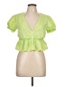 Line & Dot Green Short Sleeve Blouse Size L - photo 1