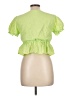 Line & Dot Green Short Sleeve Blouse Size L - photo 2