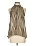 Toska 100% Polyester Chevron-herringbone Brown Sleeveless Blouse Size S - photo 1