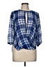 H&M 100% Rayon Blue 3/4 Sleeve Blouse Size 6 - photo 1
