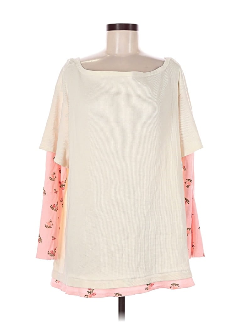 Pre-owned Out From Under 3/4 Sleeve T-shirt In White