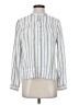 Ann Taylor LOFT 100% Rayon Stripes Silver White Long Sleeve Blouse Size S - photo 1