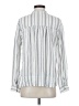 Ann Taylor LOFT 100% Rayon Stripes Silver White Long Sleeve Blouse Size S - photo 2
