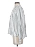 Ann Taylor LOFT 100% Rayon Stripes Silver White Long Sleeve Blouse Size S - photo 5