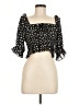 WHYTE VALENTYNE 100% Polyester Black 3/4 Sleeve Blouse Size 6 - photo 1