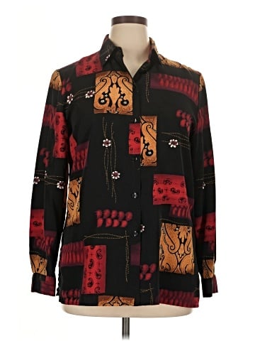 Leslie Fay Long Sleeve Button-Down Shirt (view 1)