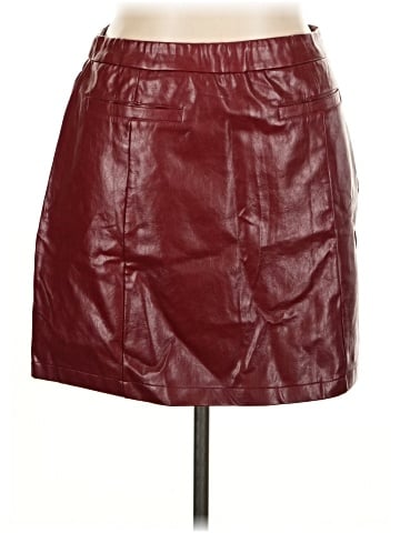 Kate Kasin Faux Leather Skirt (view 1)