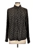 LC Lauren Conrad 100% Polyester Animal Print Black Long Sleeve Blouse Size L - photo 1