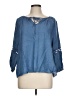 Madison Grey 100% Lyocell Blue 3/4 Sleeve Blouse Size L - photo 1