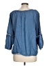Madison Grey 100% Lyocell Blue 3/4 Sleeve Blouse Size L - photo 2