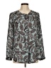 Ann Taylor LOFT 100% Polyester Paisley Teal Long Sleeve Blouse Size M - photo 1
