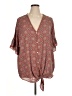 Max Studio 100% Polyester Red Short Sleeve Blouse Size 1X - photo 1