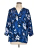 NYDJ 100% Polyester Blue 3/4 Sleeve Blouse Size L - photo 1