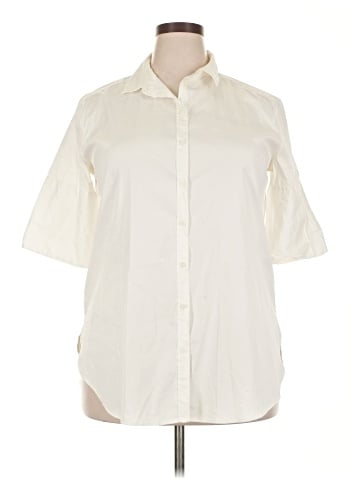 H&M L.O.G.G. 3/4 Sleeve Button-Down Shirt (view 1)