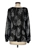 Just Fab 100% Polyester Paisley Black Long Sleeve Blouse Size M - photo 2