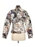 Boston Proper 100% Nylon Floral Silver Gray Jacket Size M - photo 2