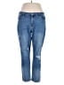 Simply Be Hearts Blue Jeans Size 16 - photo 1