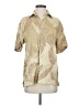 Cubavera 100% Rayon Tropical Tan Short Sleeve Blouse Size S - photo 1