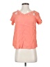 Buttons Orange Short Sleeve Blouse Size S - photo 1