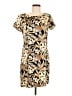Dani Max 100% Polyester Print Gold Casual Dress Size 8 - photo 1