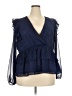 Torrid 100% Polyester Blue 3/4 Sleeve Blouse Size 2X Plus (2) - photo 1