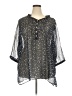 Maggie Barnes for Catherines 100% Polyester Black 3/4 Sleeve Blouse Size 2X - photo 1