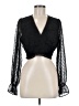 Shein 100% Polyester Black Long Sleeve Blouse Size 6 - photo 1