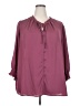 Assorted Brands 100% Polyester Solid Pink Burgundy 3/4 Sleeve Blouse Size 3X - photo 1