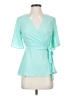 Dee Elly Teal Short Sleeve Blouse Size XS - photo 1