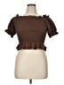 Unbranded Brown Short Sleeve Blouse Size XL - photo 1