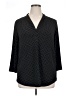 Charter Club Polka Dots Black 3/4 Sleeve Blouse Size 1X - photo 1