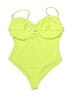 Haute Monde Solid Green Swimsuit Top Size L - photo 2