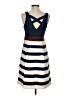 Leifnotes 100% Cotton Stripes Multi Color Blue Casual Dress Size 0 - photo 2