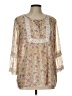 Krazy Kat 100% Polyester Ivory 3/4 Sleeve Blouse Size L - photo 1