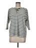 Chaps Stripes Gray 3/4 Sleeve Top Size M - photo 1
