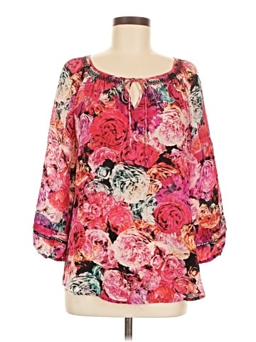 Vanessa Virginia 3/4 Sleeve Silk Top (view 1)