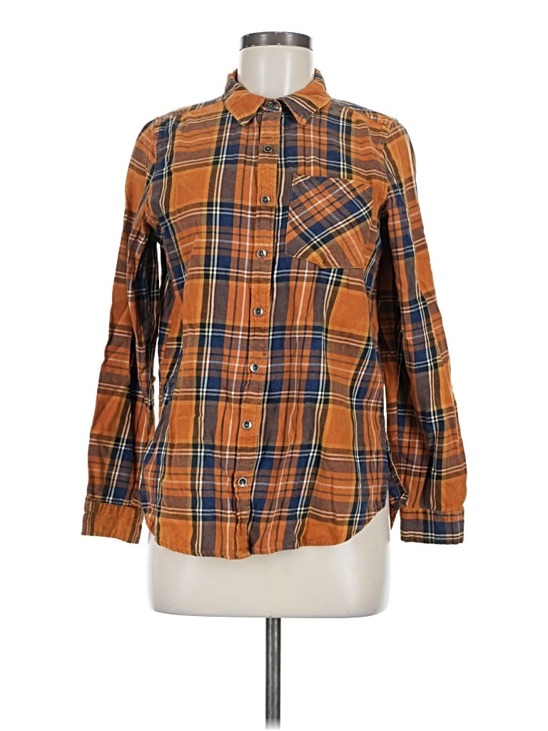 Pre-owned Vanilla Star Long Sleeve Button Down Shirt In Orange