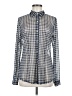 CAbi Checkered-gingham Blue Long Sleeve Button-Down Shirt Size M - photo 1