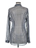 CAbi Checkered-gingham Blue Long Sleeve Button-Down Shirt Size M - photo 2