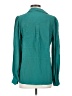 Tegan 100% Silk Teal Long Sleeve Silk Top Size 2 - photo 2