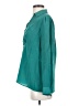 Tegan 100% Silk Teal Long Sleeve Silk Top Size 2 - photo 5