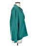 Tegan 100% Silk Teal Long Sleeve Silk Top Size 2 - photo 4