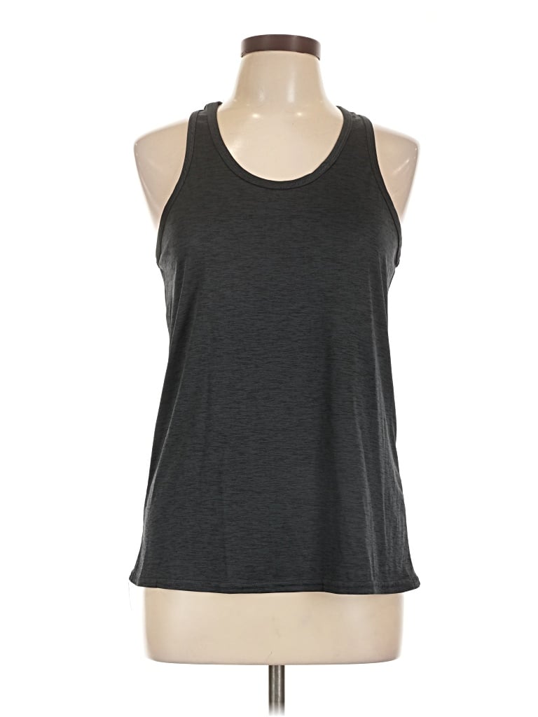 Pre-owned Real Essentials Tank Top Gray Halter Neckline Tops