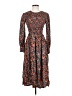 Hinge 100% Viscose Paisley Brown Casual Dress Size XS - photo 1