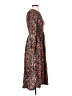Hinge 100% Viscose Paisley Brown Casual Dress Size XS - photo 4