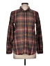 American Eagle Outfitters Plaid Brown Long Sleeve Blouse Size M - photo 1